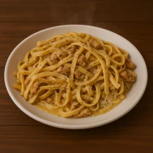 Fettuccine Alfredo with chicken